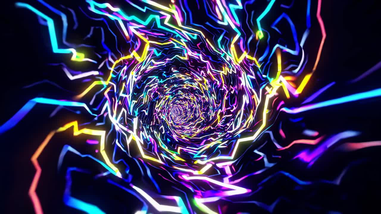 túnel espiral de neón abstracto