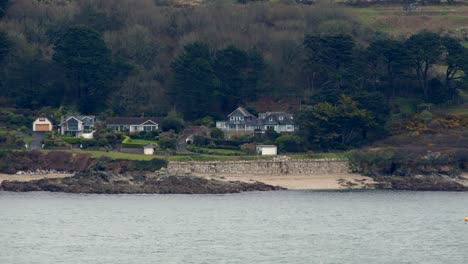 looking over carrick roads to st mawes castle drive from pendennis head