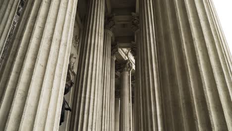 interior of a historical building with tall columns