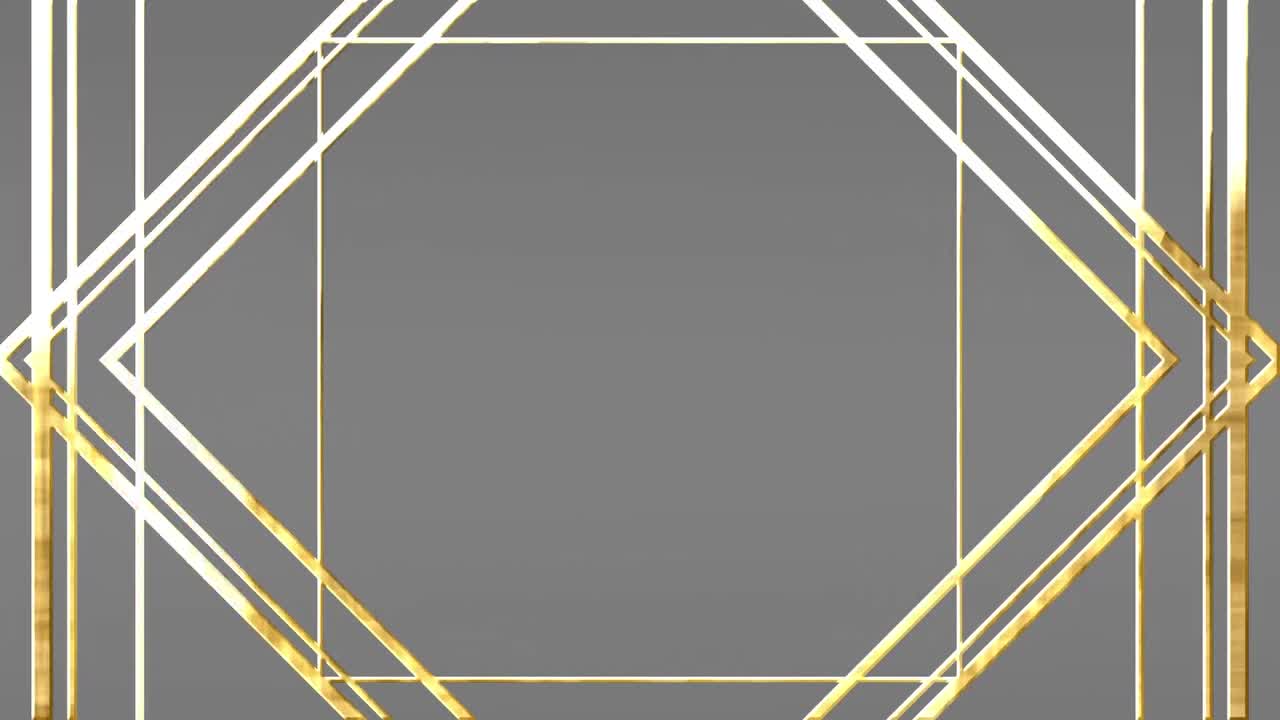 회색 배경 위에 금색 기하학적 모양의 애니메이션.