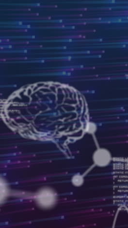 animación del procesamiento de datos científicos en el fondo naval con luces