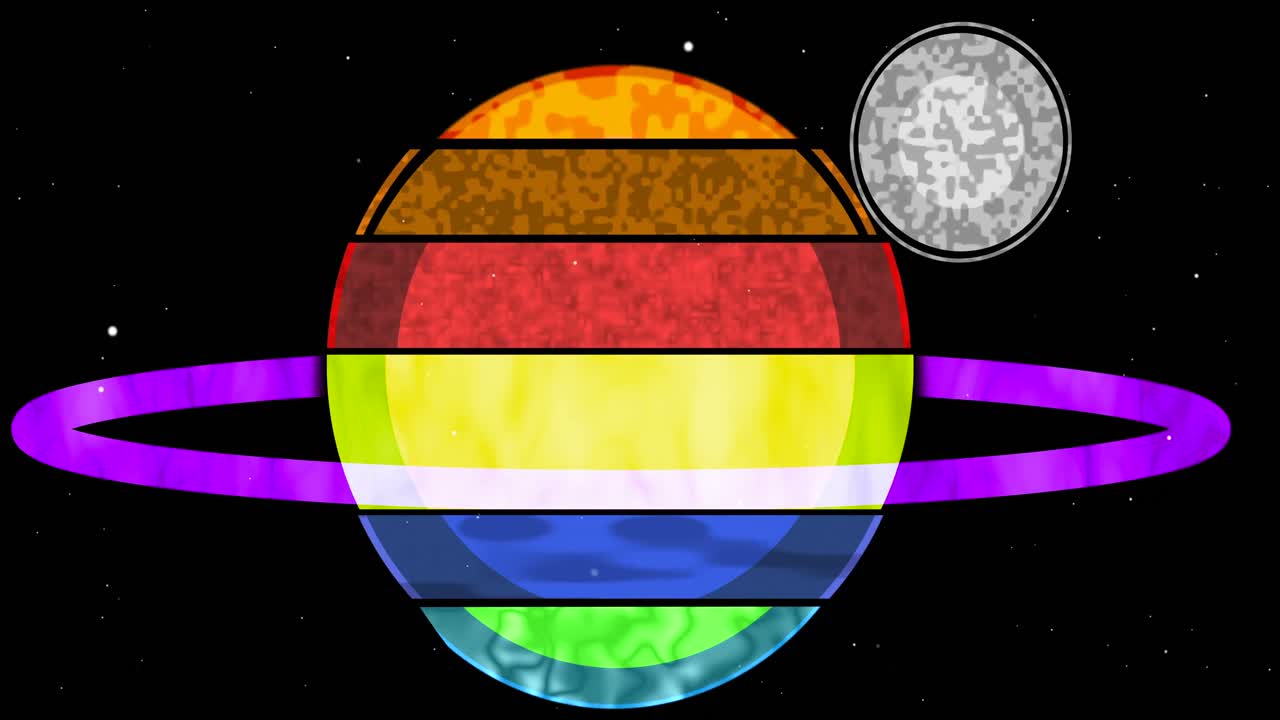 saturno y la luna en el cielo