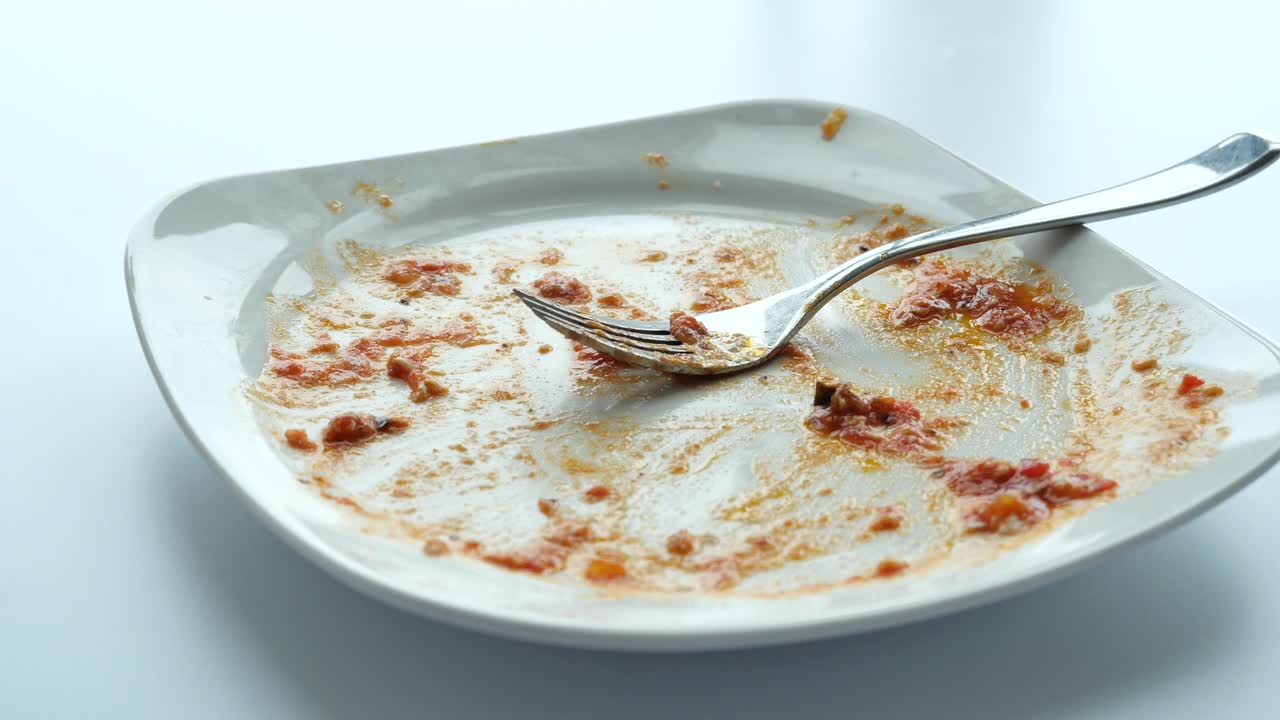 Empty Plate with Leftovers and Fork