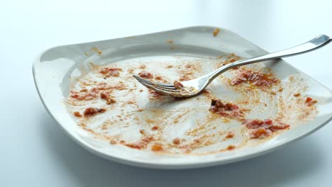 Empty Plate with Leftovers and Fork