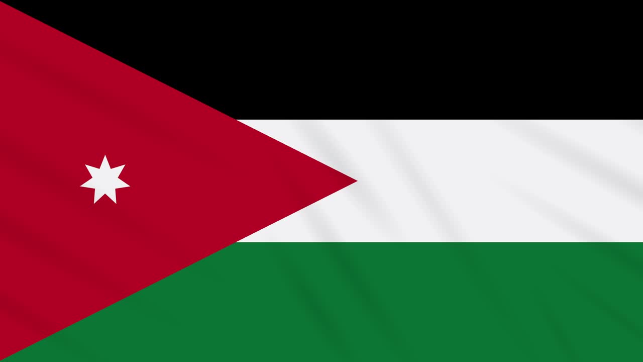 bandera de jordania agitando el fondo de la tela, el bucle