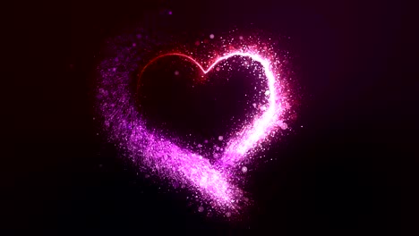 el día de san valentín brillando rojo y rosado corazón de partículas brillantes