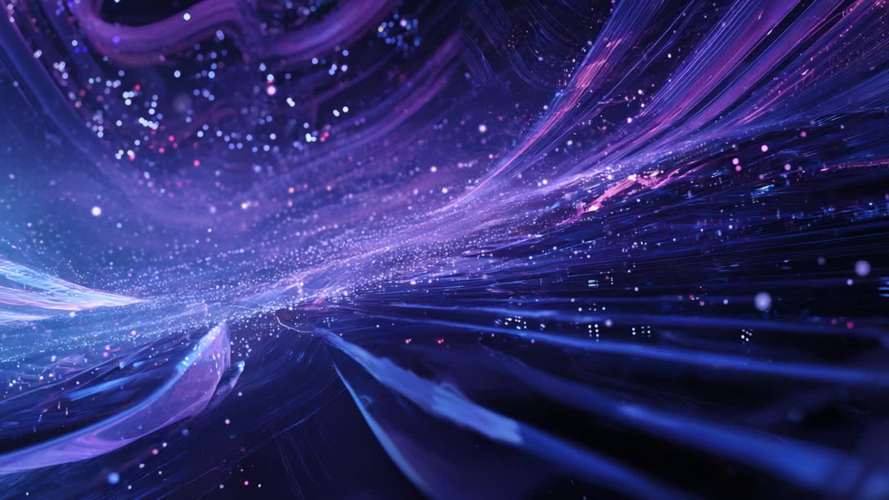 A Stunning Visualization of Cosmic Patterns and Colorful Streams, Showcasing an Expanse of Light and Movement in a Hypothetical Interstellar Environment