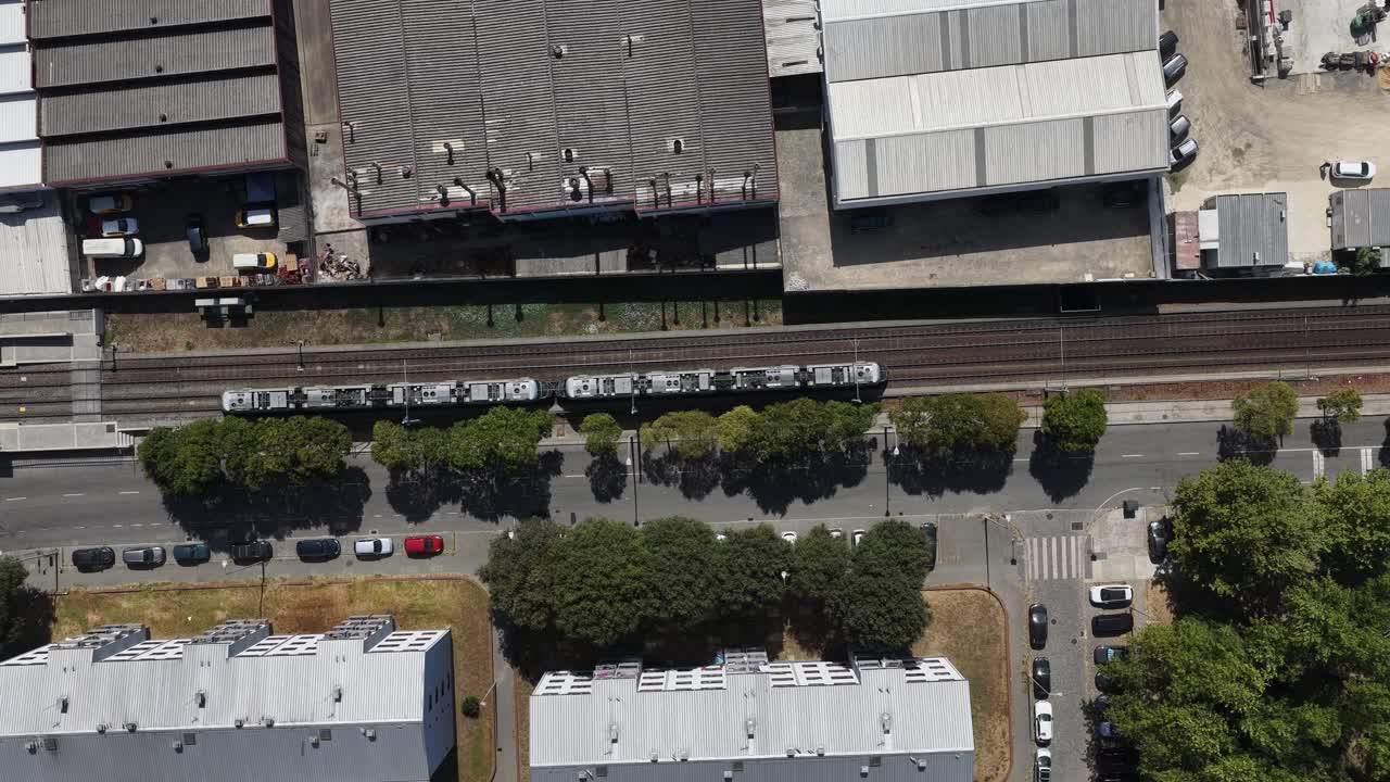 Subway seen from above in the city