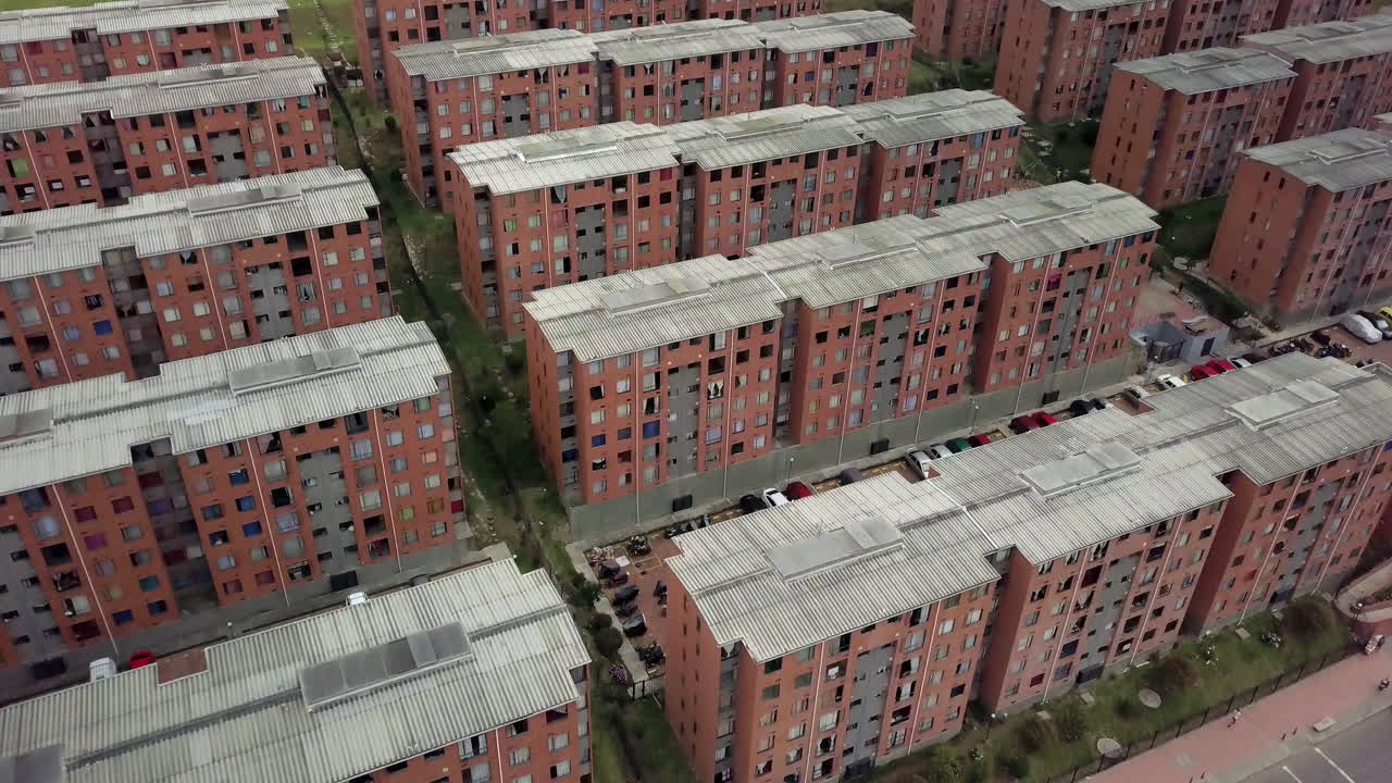 Aerial shot over Social Housing in Bogota