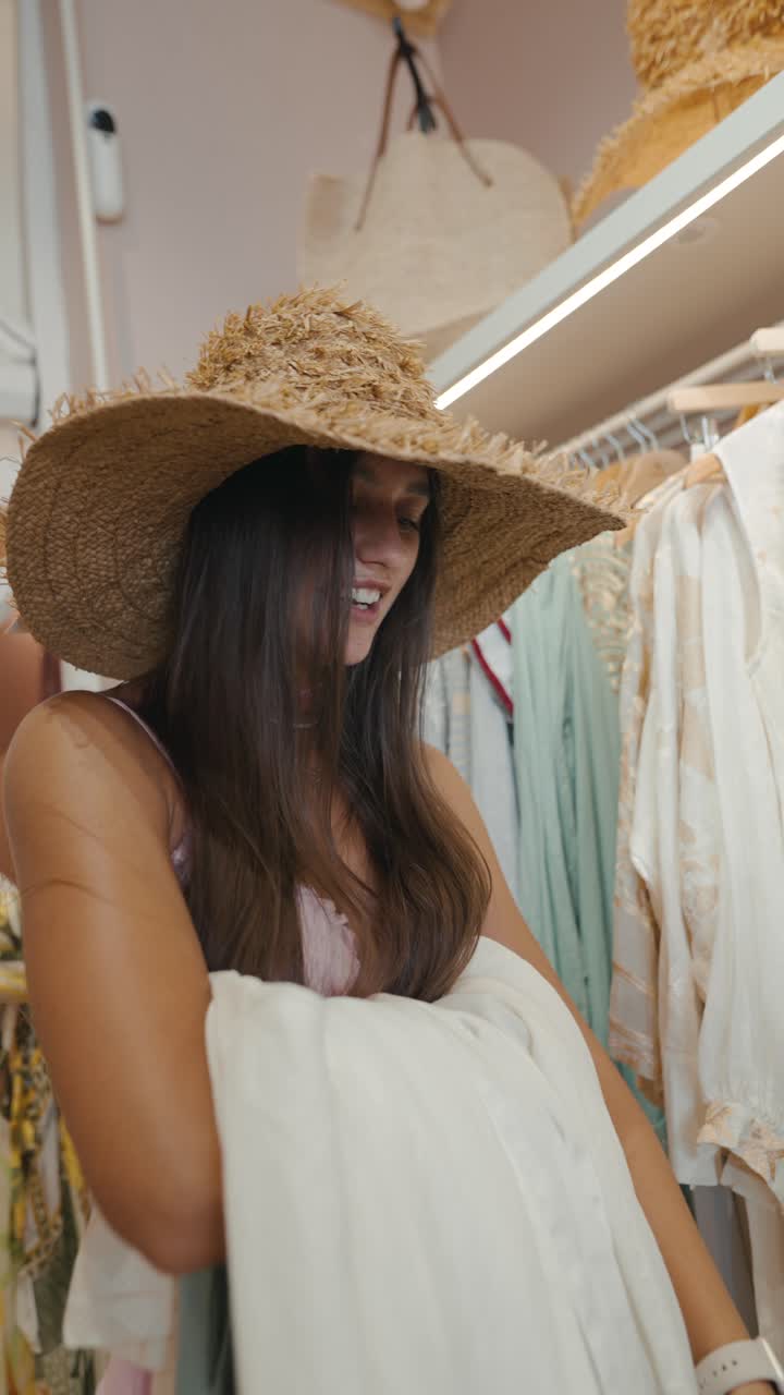 mujer comprando ropa