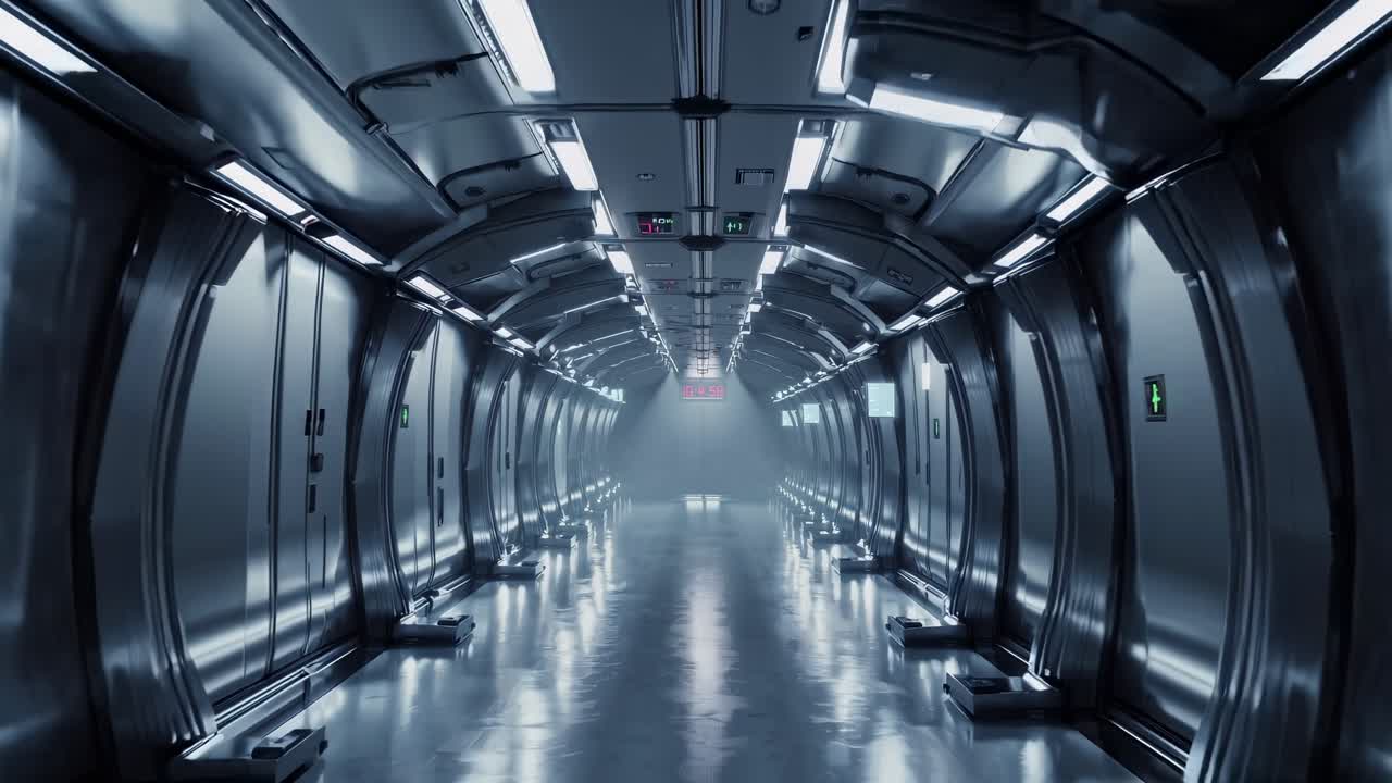 Futuristic Metal Tunnel Corridor