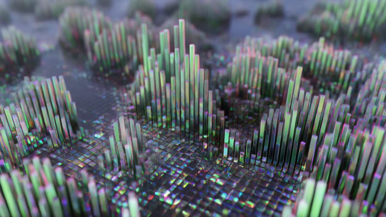 Dynamischer abstrakter Hintergrund mit auf- und absteigenden digitalen Säulen
