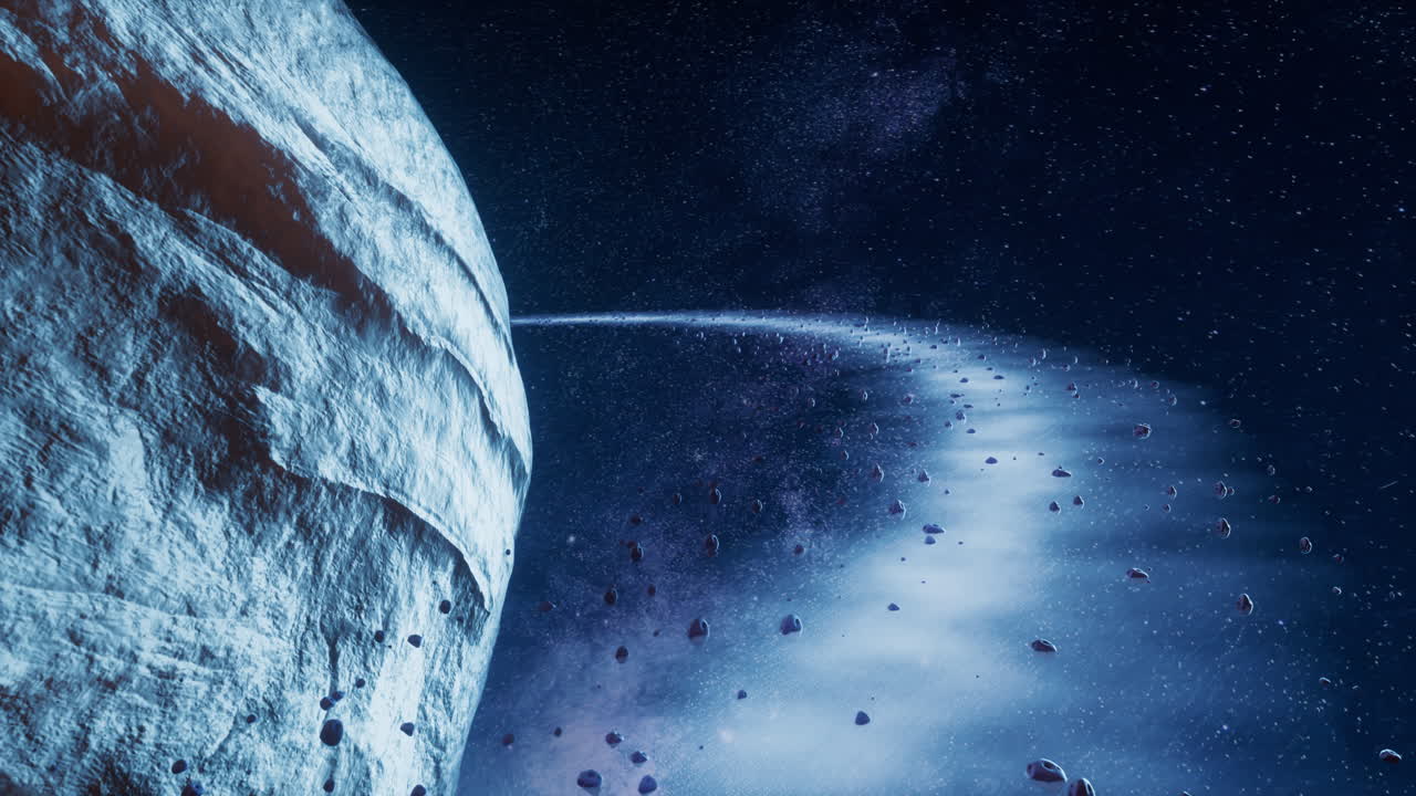 planeta en el espacio exterior, renderización en 3d.