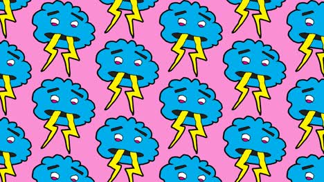 kinderen tekenen pop art naadloze achtergrond met het thema van bliksem