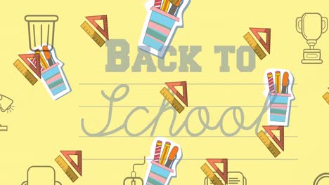 Animation-of-back-to-school-text-over-school-icons