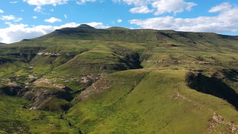 aerial truck shot off mountains and valley below