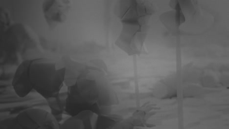 destroyed andorids on a junkyard in xray