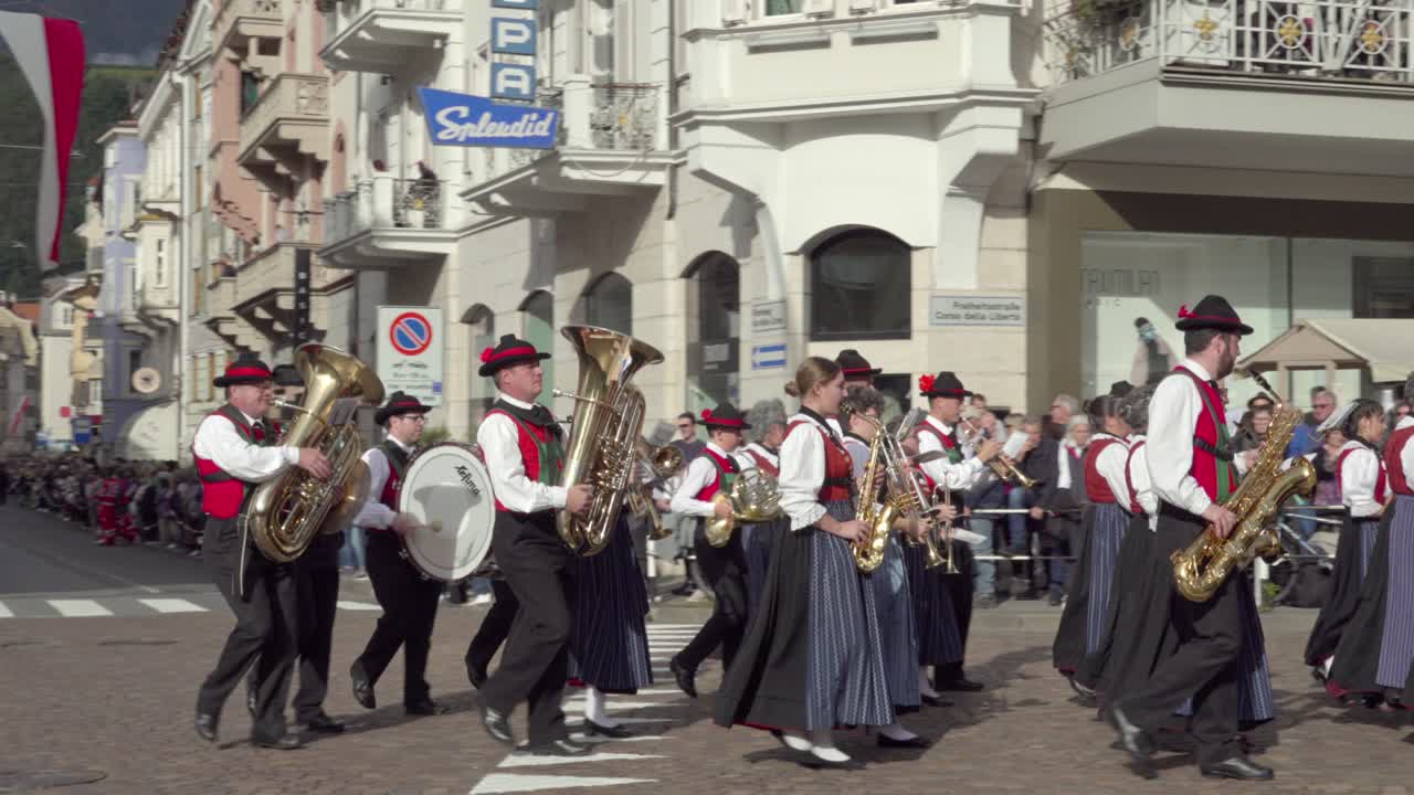 Brass band Laas at the annual Grape Festival, Meran - Merano, South Tyrol, Italy (part 2 of 2)