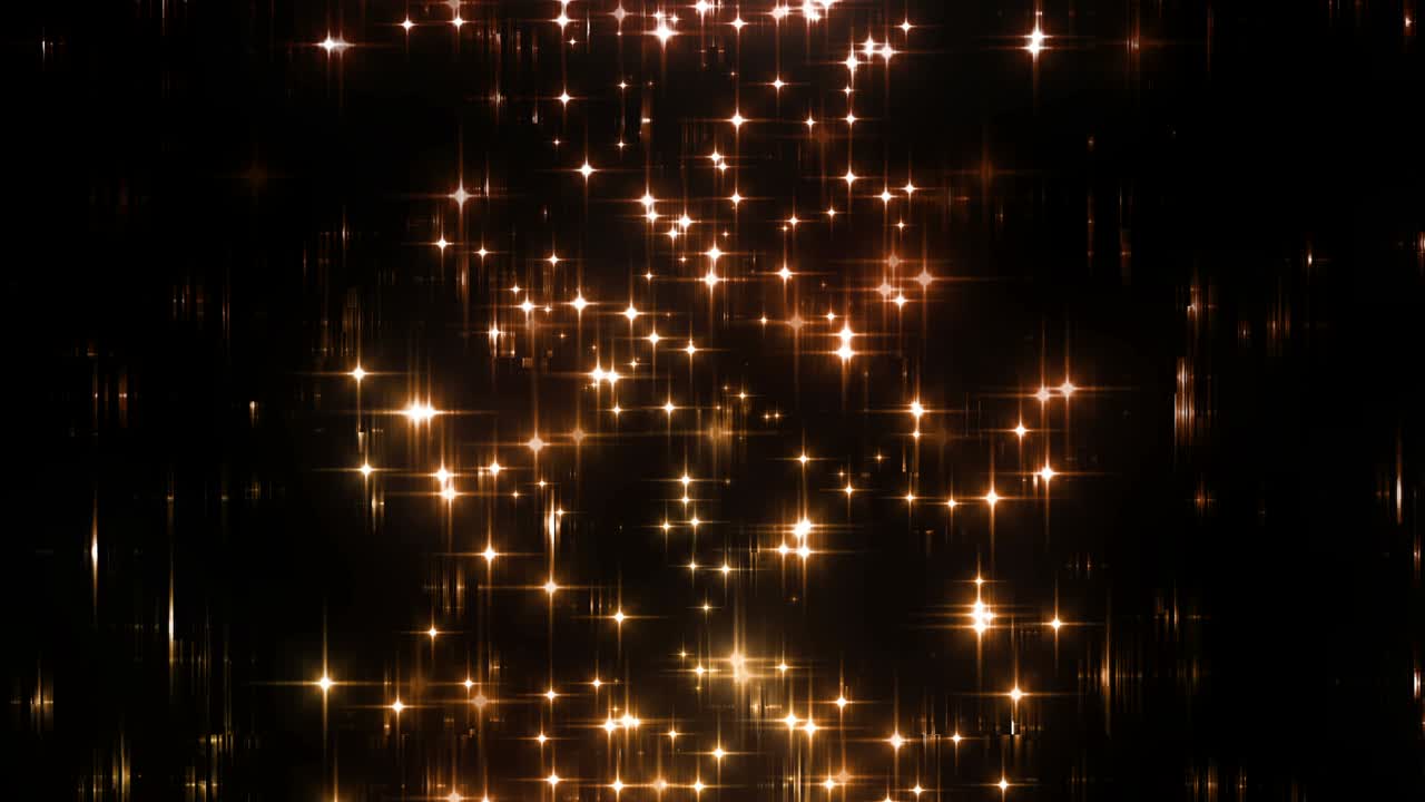 Golden Glowing Star Particle Background