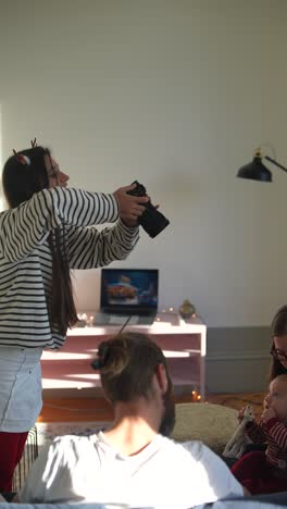 momentos familiares y sesión de fotografía en el hogar
