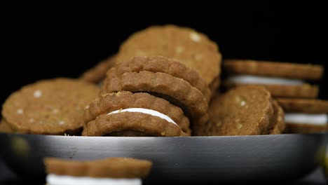 hazelnut cream cookies on a rotating plate (seamles loopable)