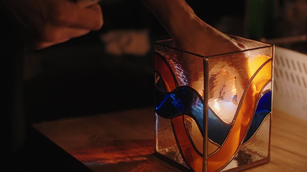 Stained Glass Candle Holder