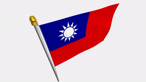 loop video of ttaiwan flag  fluttering in the wind, slow motion video of 4k , with alpha channel