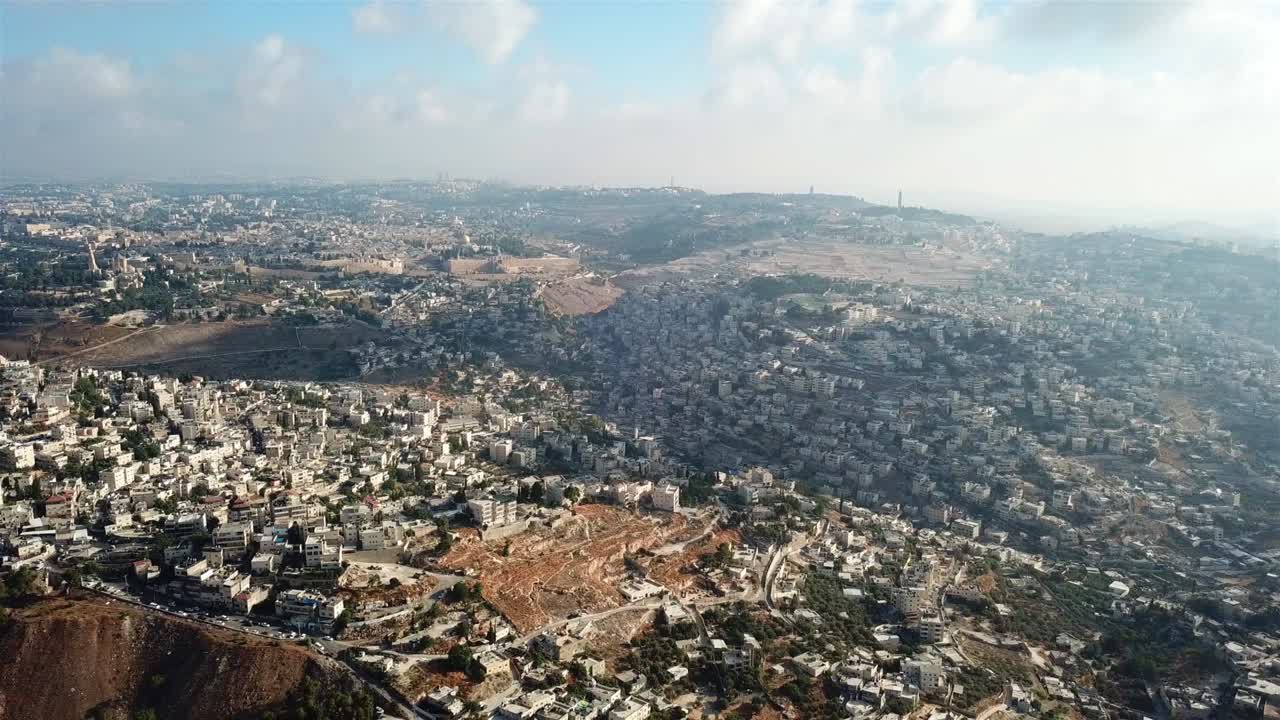 la vieja ciudad de jerusalén vista aérea