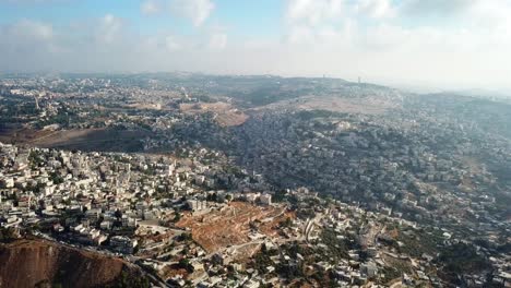 the old city of jerusalem aerial fligt view