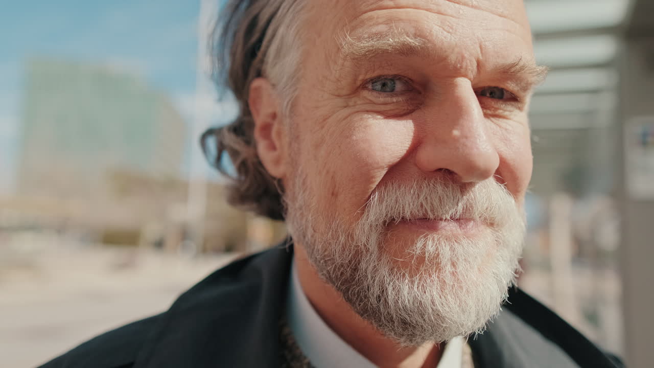 Happy Businessman Smiling in the City