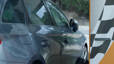 water shampoo spray washing vehicle in robot auto car was service