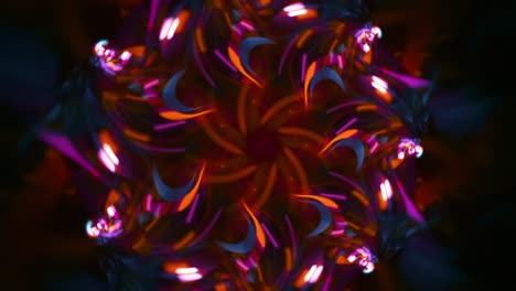 kaleidoscope floral fractal abstract - deep red bokeh - seamless looping music vj colorful chaotic streaming backdrop art