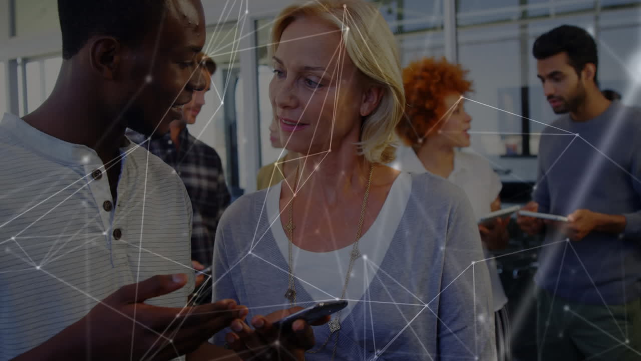 Network of connections against office colleagues using electronic devices