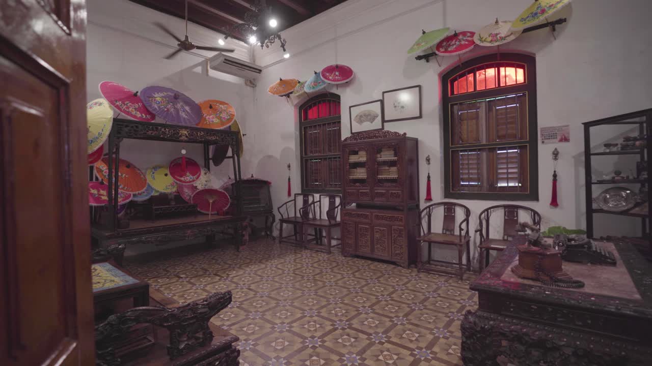Entering Historic Peranakan Room Decorated with Antiques in Penang
