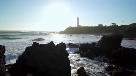 Pescadero-Pigeon-Point-Light-House-at-sunset,-California-13