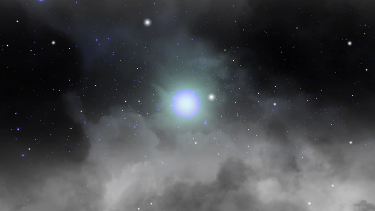 우주에서 구름을 통해 루프 비행