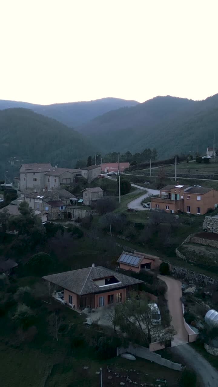 Picturesque Village Landscape in the Mountains