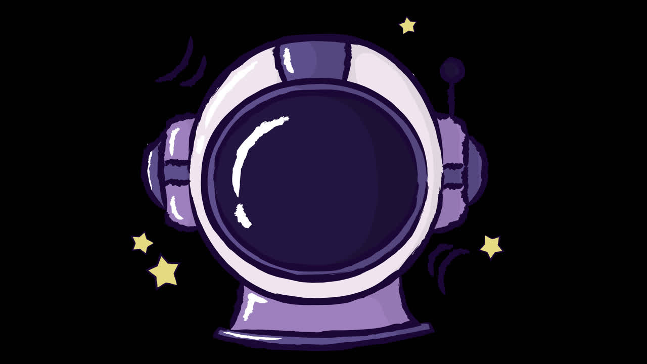 el casco de astronauta de dibujos animados