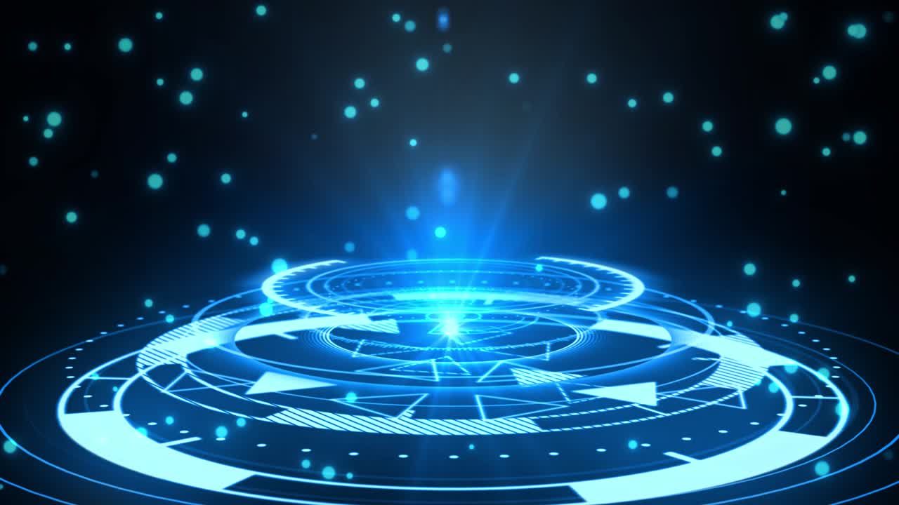 4k digital technology circle gear machine element engine factory loop background industry futuristic