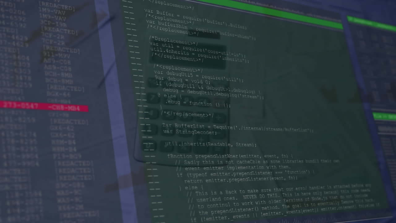 procesamiento de datos en una pantalla de computadora a través de una calculadora que se retira.