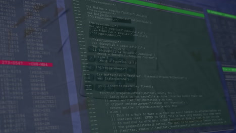 Data processing in a computer screen over a receding calculator