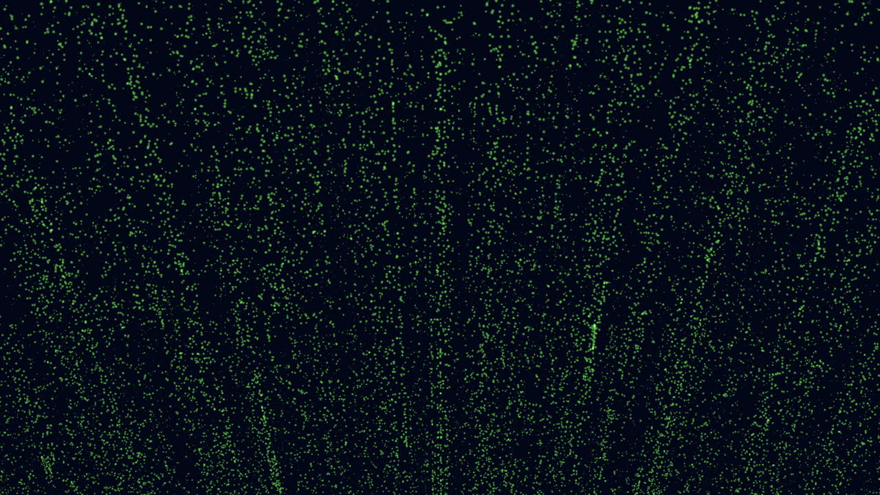 movimiento verde brilla y polvo en el espacio oscuro