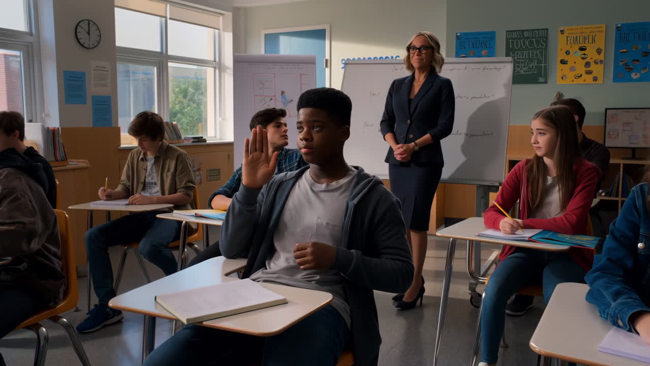 Students and Teacher in a Classroom Setting