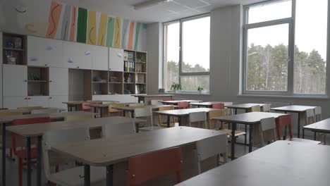 empty classroom.