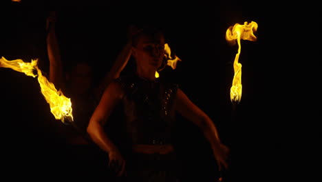 fire dancers