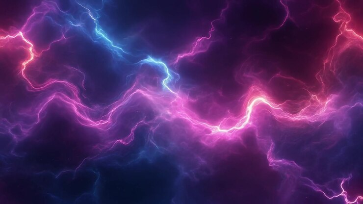 Abstract Background of Glowing Purple and Blue Electric Energy