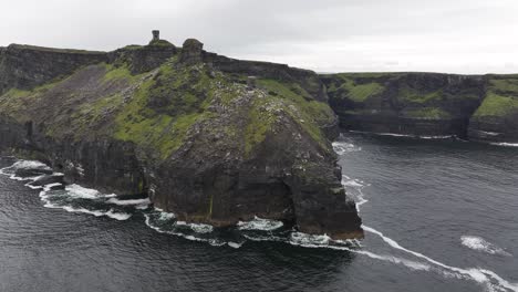 epic drone shot of ocean cliffs