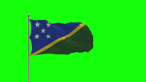 solomon islands 3d illustration of the waving flag on a pole with chroma