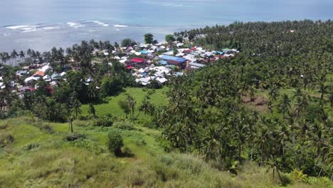 seaside fishing village community amid tropical nature on casolian island