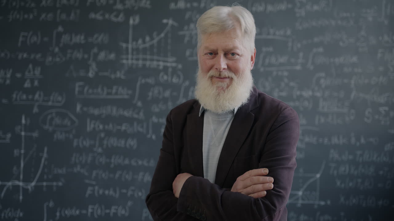 Professor in Front of a Blackboard
